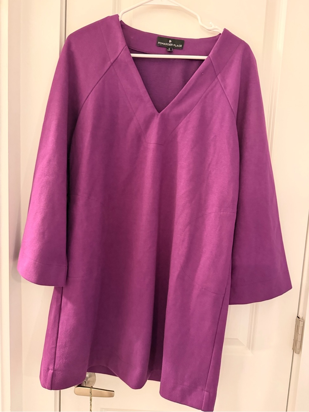 Pomander Place Purple V-Neck A-Line Mini Dress